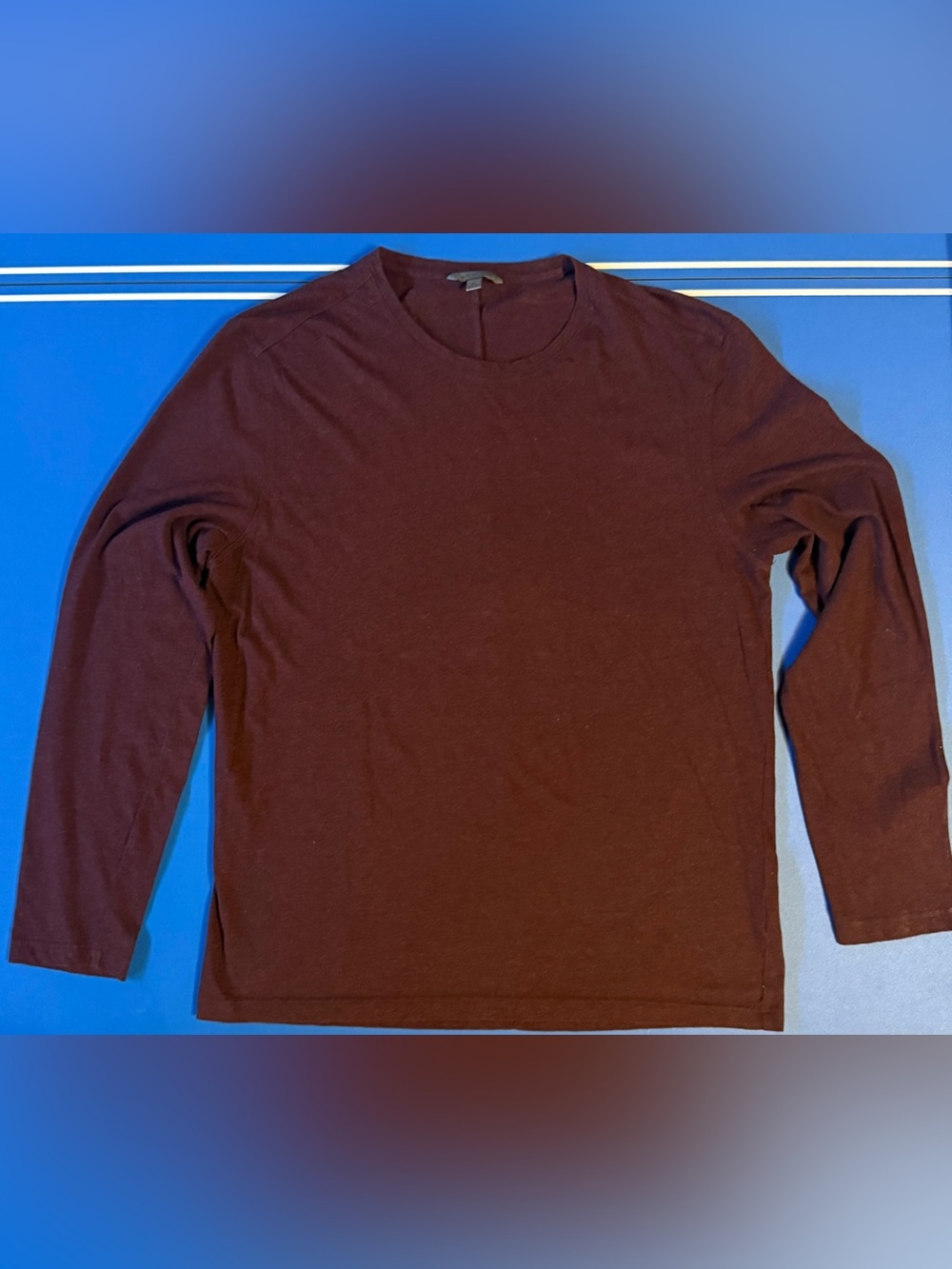 John Varvatos Cashmere Blend Long Sleeve Tee Burgundy Mens Xl